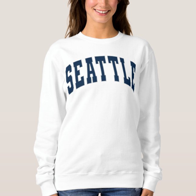 Seattle Vintag Varsity Uni Style Sweatshirt (Vorderseite)
