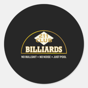 Seattle Vintage Billardhalle 211 Club Logo und Mot Runder Aufkleber