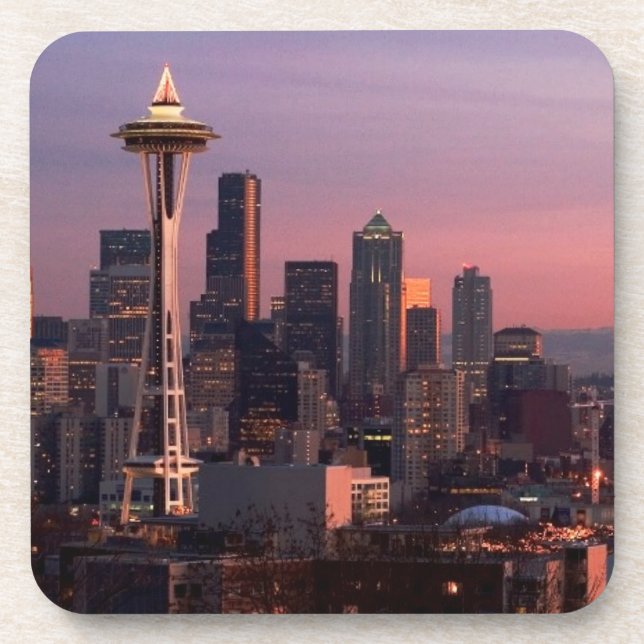 Seattle von Kerry-Park Getränkeuntersetzer (Vorderseite)