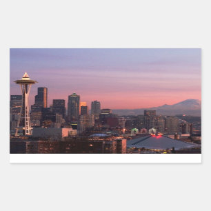 Seattle von Kerry-Park Rechteckiger Aufkleber