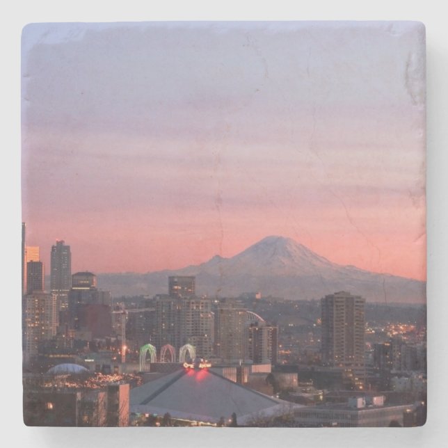 Seattle von Kerry-Park Steinuntersetzer (Vorderseite)