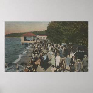 Seattle, WA - Boardwalk in Alki Point Poster