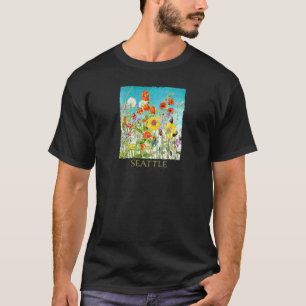 Seattle WA Flower Gardener's Souvenir T-Shirt