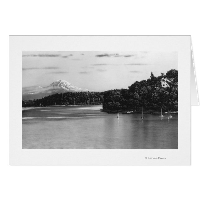 Seattle, WA Lake Washington View und Rainier (Vorderseite (Horizontal))