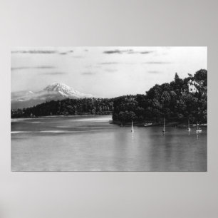Seattle, WA Lake Washington View und Rainier Poster