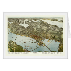 Seattle, WA panoramische Karte - 1891