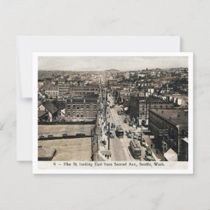 Seattle WA Pike St Ansicht, 1910er Jahre Vintage I Postkarte