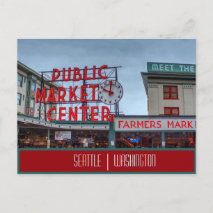 Seattle, WA Public Market Postkarte