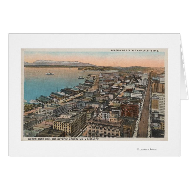 Seattle, WAAerial of Downtown Seattle & Bay (Vorderseite (Horizontal))