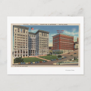 Seattle, WAHotel Holland & Municipal Bldgs Postkarte
