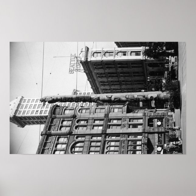 Seattle, WAIndian Totem Pole am Pioneer Platz Poster (Vorne)