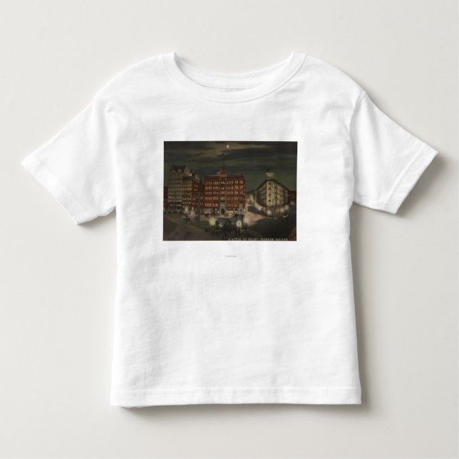 Seattle, WAPioneer Quadrat nachts Kleinkind T-shirt (Vorderseite)