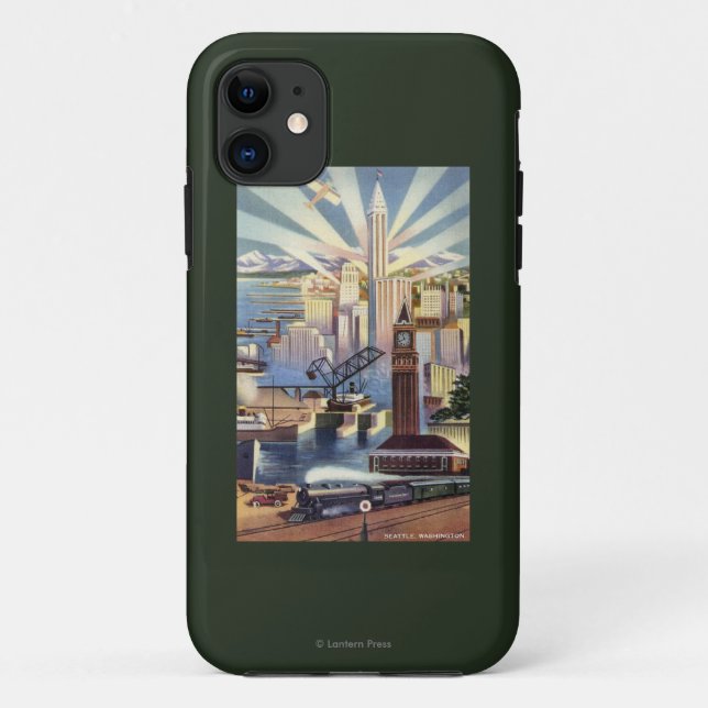 Seattle, Washington - Ansicht des Stadtzentrums Case-Mate iPhone Hülle (Rückseite)