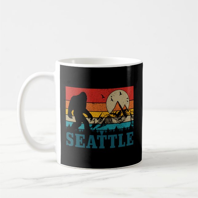 Seattle Washington Bigfoot Mountains Kaffeetasse (Links)