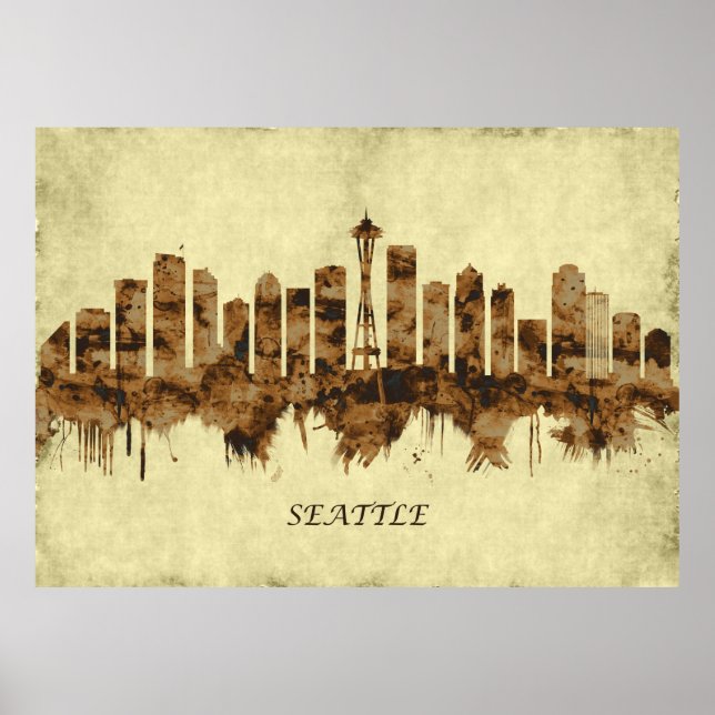 Seattle Washington Cityscape Poster (Vorne)
