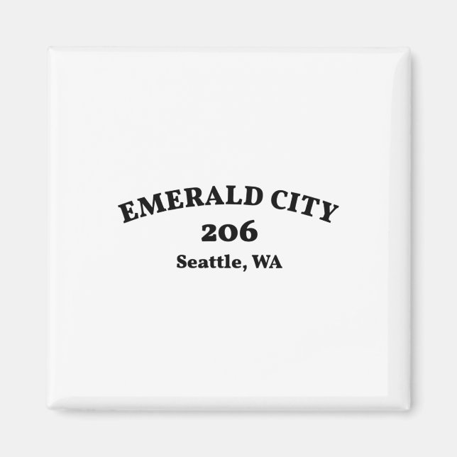 Seattle Washington Gebietscode 206 Smaragd-Stadt  Magnet (Vorne)