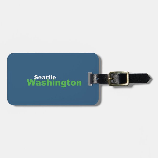 Seattle, Washington Gepäck Tag mit Lederband Gepäckanhänger (Vorderseite horizontal)