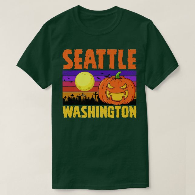 Seattle Washington Happy Halloween Party Local Cit T-Shirt (Design vorne)