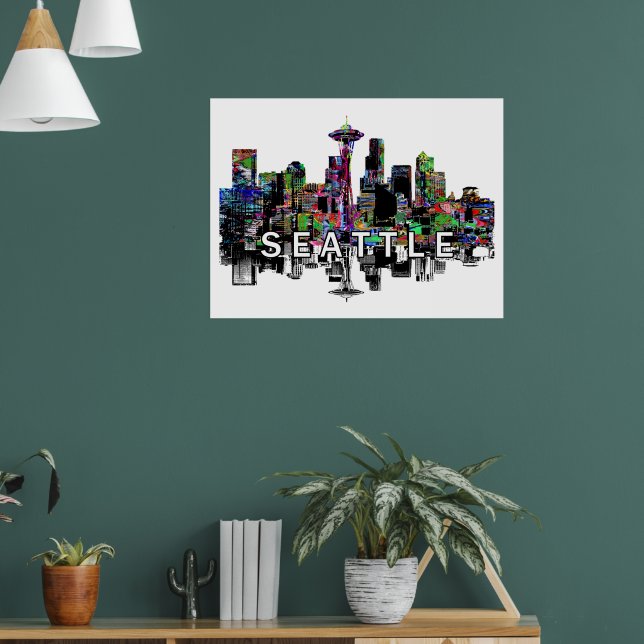 Seattle, Washington in Graffiti Poster (Wohnzimmer 1)
