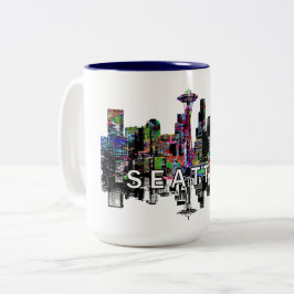 Seattle, Washington in Graffiti Zweifarbige Tasse