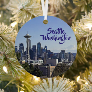Seattle, Washington Keepake, Souvenir Christmas Ornament Aus Metall