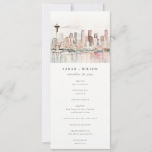 Seattle Washington Landschaft Hochzeitsprogramm Einladung
