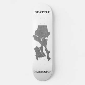 Seattle, Washington Map Art  Skateboard