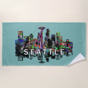 Seattle, Washington mit Graffiti Strandtuch