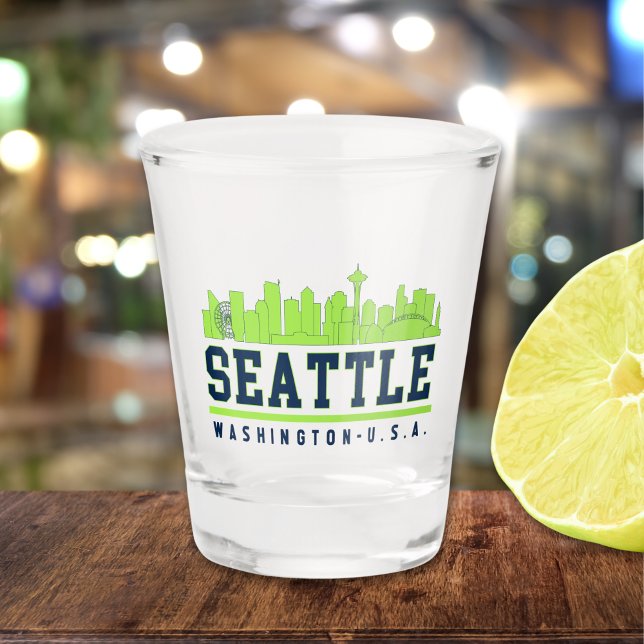 Seattle Washington Modern Skyline City Schnapsglas (Von Creator hochgeladen)