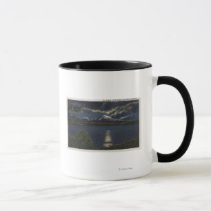 Seattle, Washington - Moonlit Ansicht von Mt. Tasse