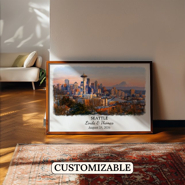 Seattle Washington Poster, Aquarell, Maßgeschneide Poster (Von Creator hochgeladen)