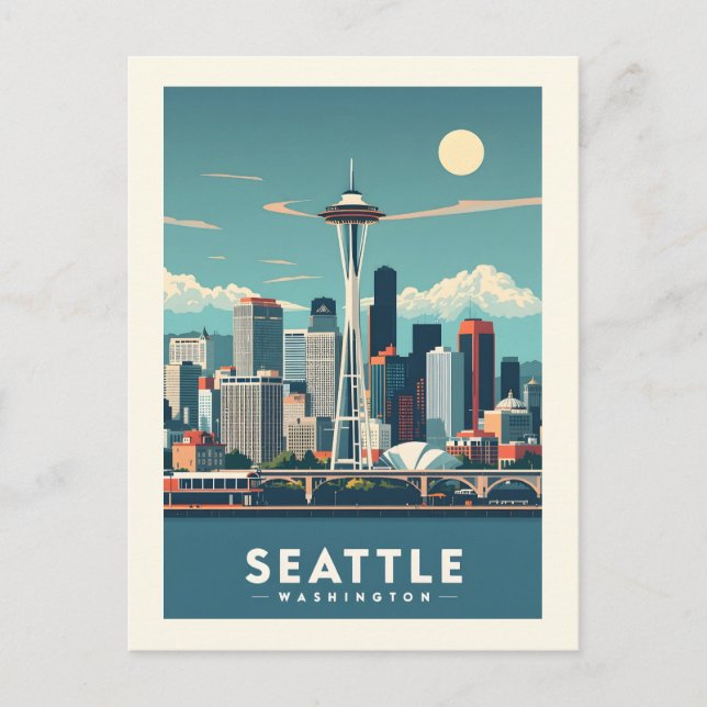 Seattle Washington Postkarte (Vorderseite)