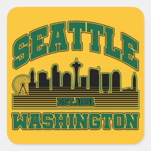 Seattle, Washington Quadratischer Aufkleber