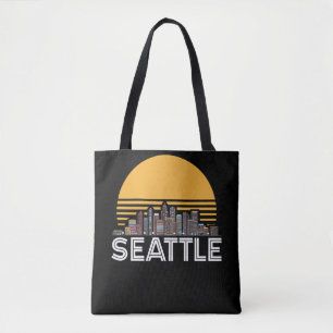 Seattle Washington Retro City Skyline