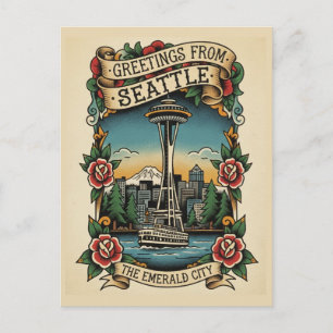 Seattle Washington Retro Vintage Postkarte