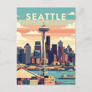 Seattle Washington Retro Vintage Postkarte