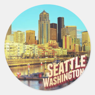 Seattle Washington Runder Aufkleber