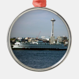 Seattle Washington Silbernes Ornament