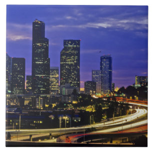 Seattle, Washington Skyline bei Nacht Fliese