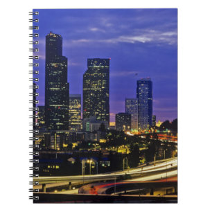 Seattle, Washington Skyline bei Nacht Notizblock