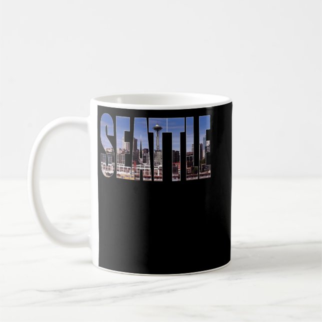 Seattle Washington Skyline Geschenk Keepake Souven Kaffeetasse (Links)