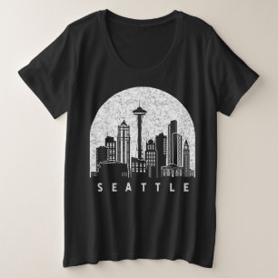 Seattle Washington Skyline Große Größe T-Shirt