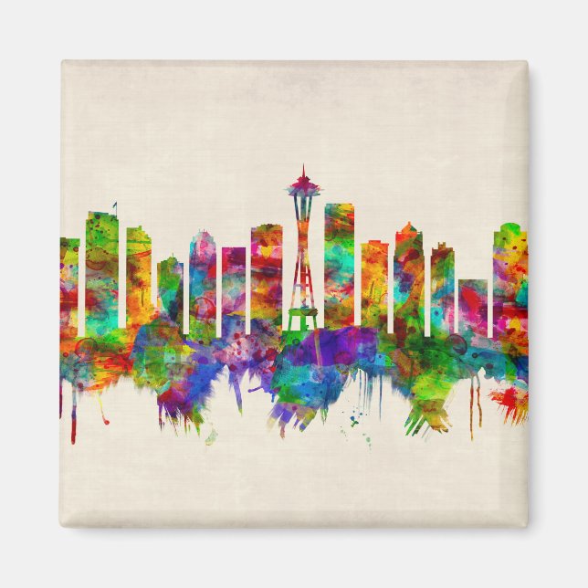 Seattle Washington Skyline Magnet (Vorne)