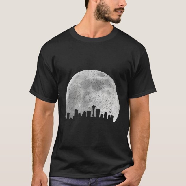 Seattle Washington Skyline Moon Pride Seattle T-Shirt (Vorderseite)