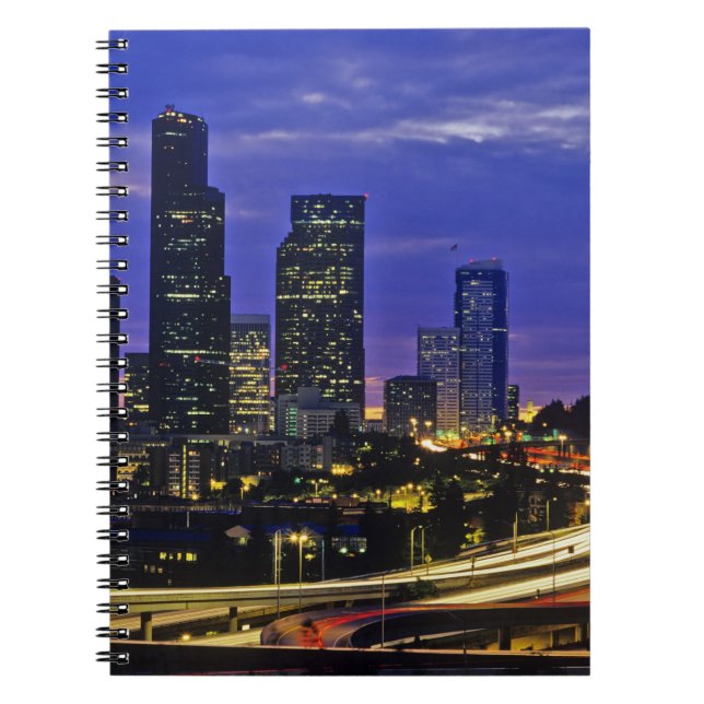 Seattle, Washington Skyline nachts Notizblock (Vorderseite)