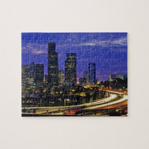Seattle, Washington Skyline nachts Puzzle