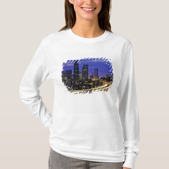 Seattle, Washington Skyline nachts T-Shirt (Vorderseite)
