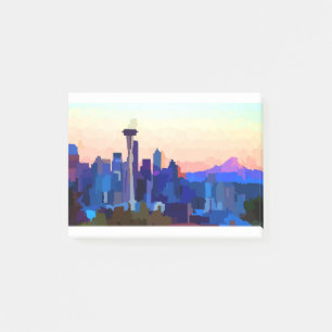 Seattle Washington Skyline Post-it Klebezettel