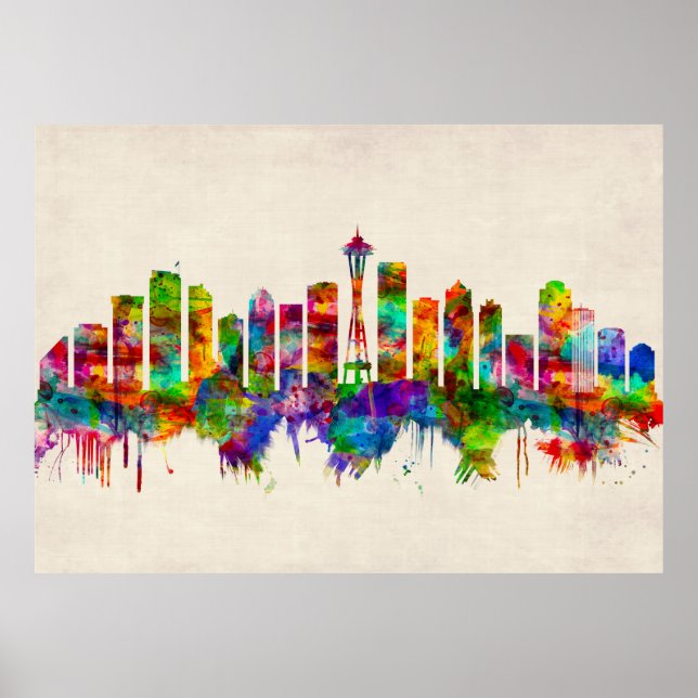 Seattle Washington Skyline Poster (Vorne)
