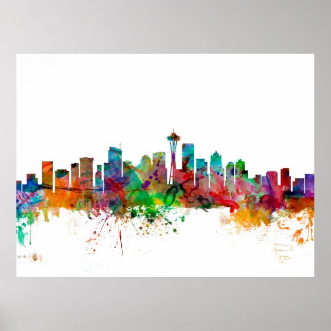 Seattle Washington Skyline Poster (Vorne)